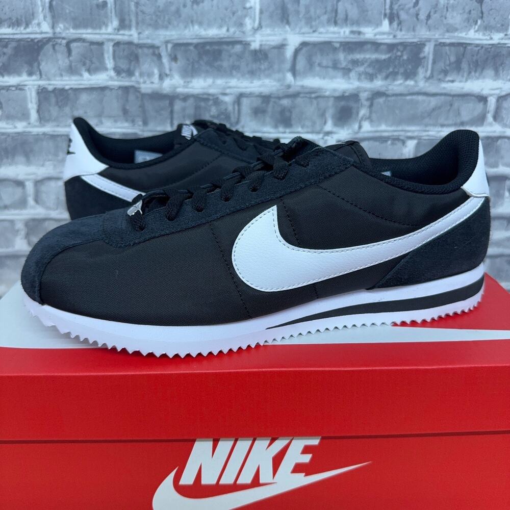 Nike Cortez TXT Black White Lace Up Casual Sneakers HF0263-001 Mens Size 7.5 New